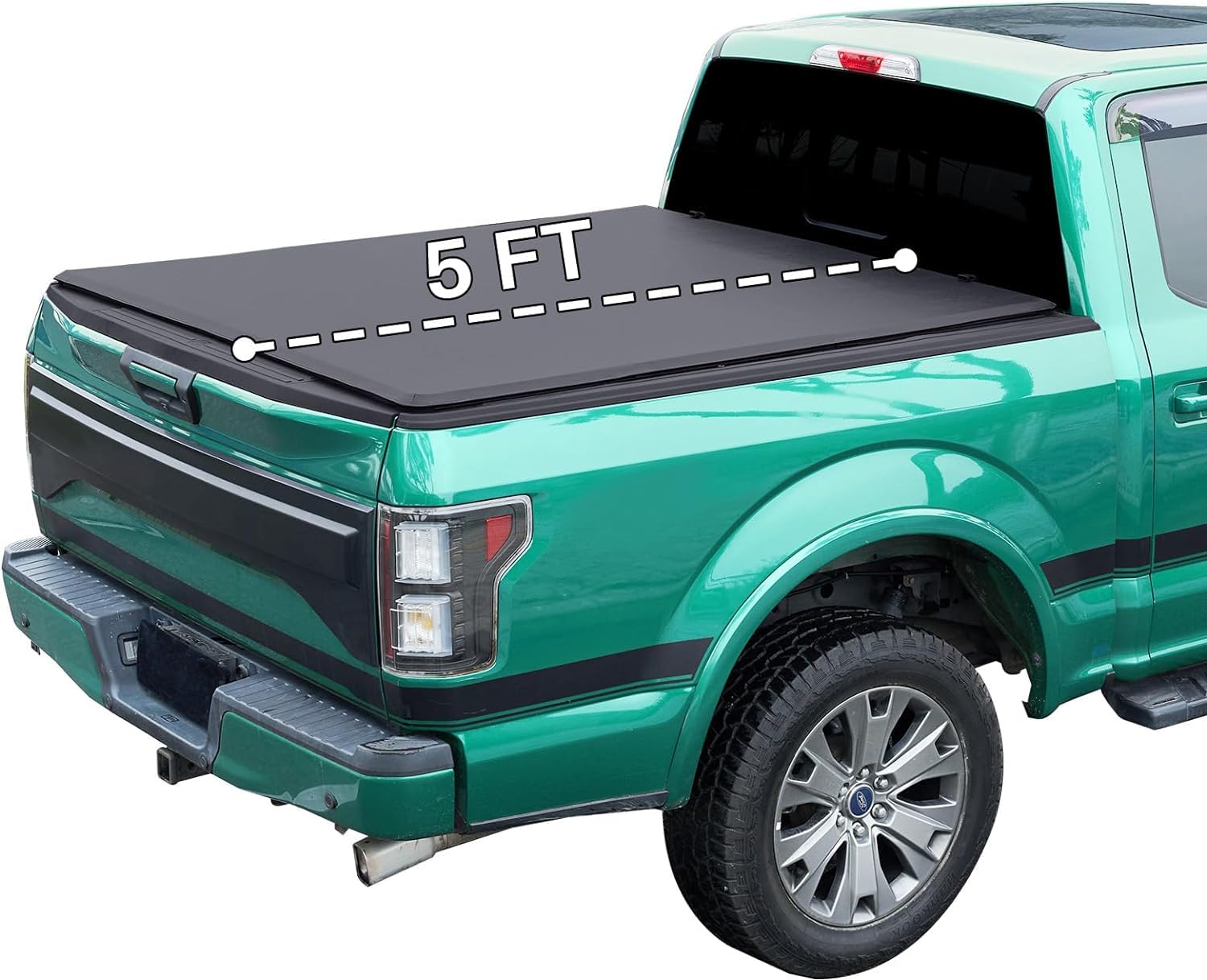 Perfit Liner 5.0 FT (61") Bed Soft Tri-Fold Tonneau Cover Fits 2019-2024 Ford Ranger Truck Cargo SoftTopper, 3-Folding
