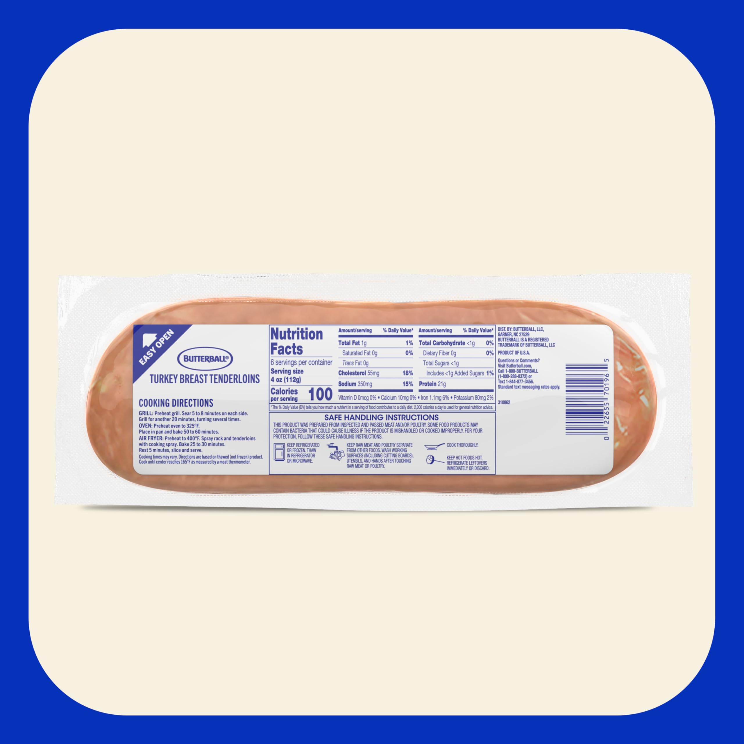 Butterball Fresh All Natural 99 Fat Free Extra Lean Turkey Breast Tenderloins 1 5 lb — view 6