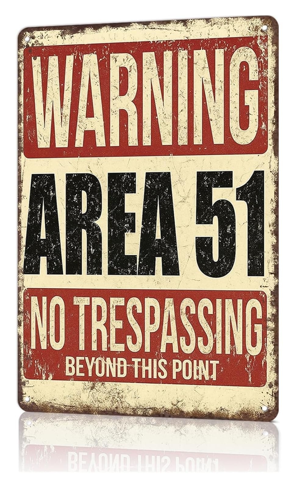 XHAJCSJWGD Vintage Aluminum Metal Sign With Alien Theme Sci-Fi Humor No Trespassing Warning Rust Resistant Print For Man Cave Game Room 8 X 12 in