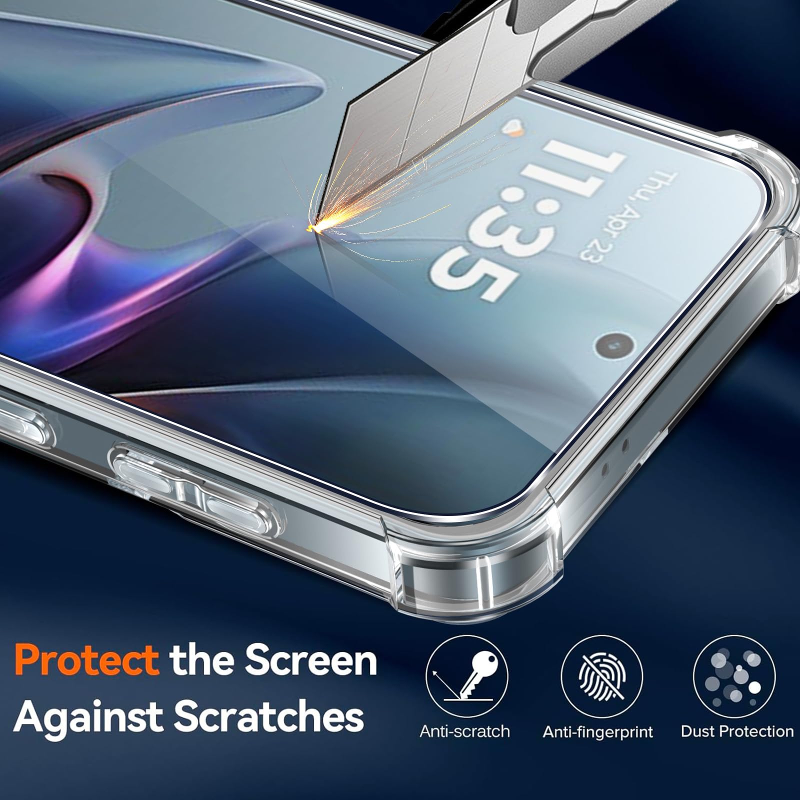 iVoler Anti Ingiallimento Chiaro Cover per Motorola Moto Edge 40 Neo, [Antiurto di Grado Militare] Custodia Trasparente per Assorbimento degli Urti con Paraurti in TPU Morbido