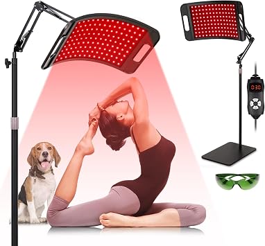 SAVILER Red Light Therapy, Red Light Therapy for Face and Body with Adjustable Stand, Red Light Therapy for Panel, 660nm & 850nm Infrared Red Light Therapy Device at Home Use
