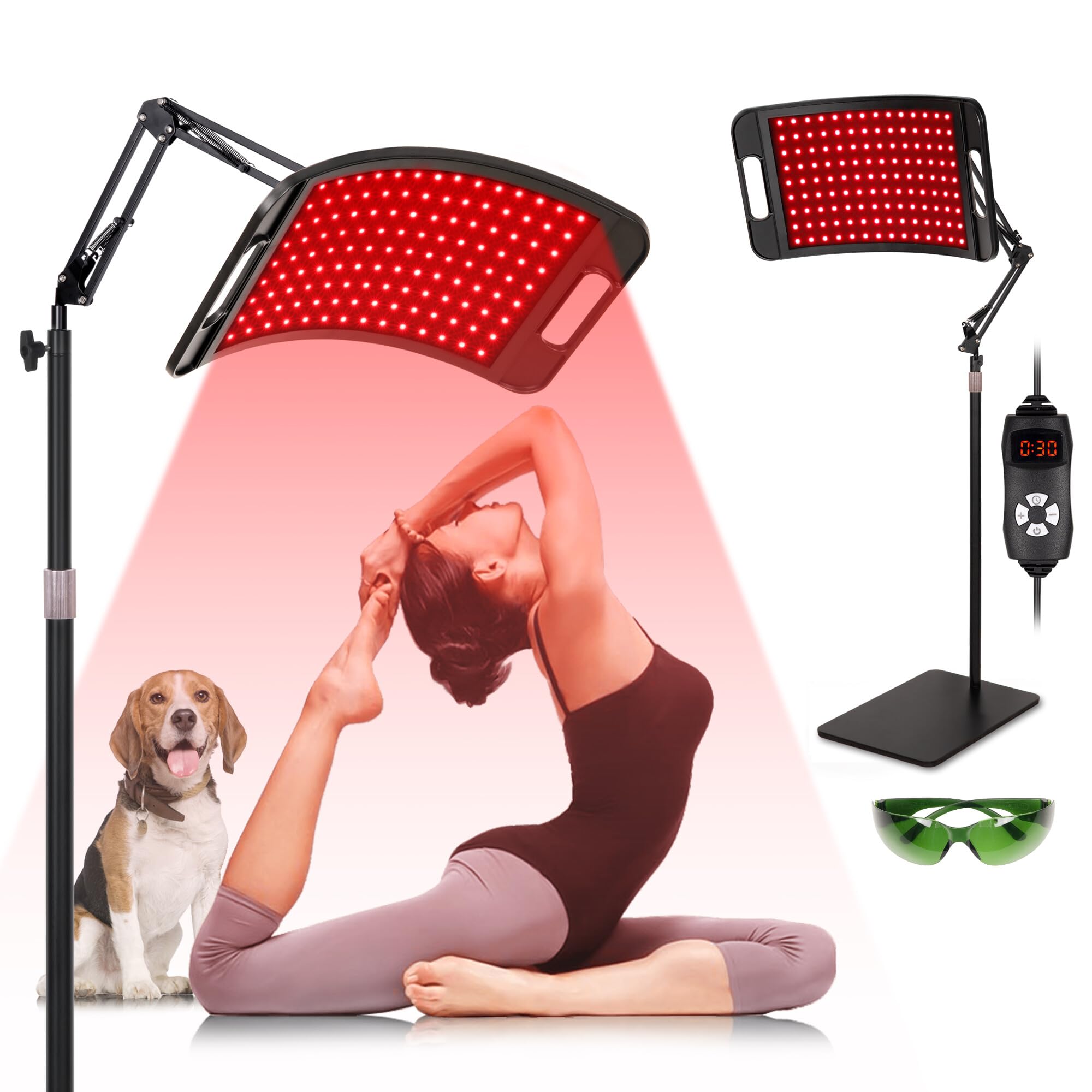 SAVILER Red Light Therapy, Red Light Therapy for Face and Body with Adjustable Stand, Red Light Therapy for Panel, 660nm & 850nm Infrared Red Light Therapy Device at Home Use