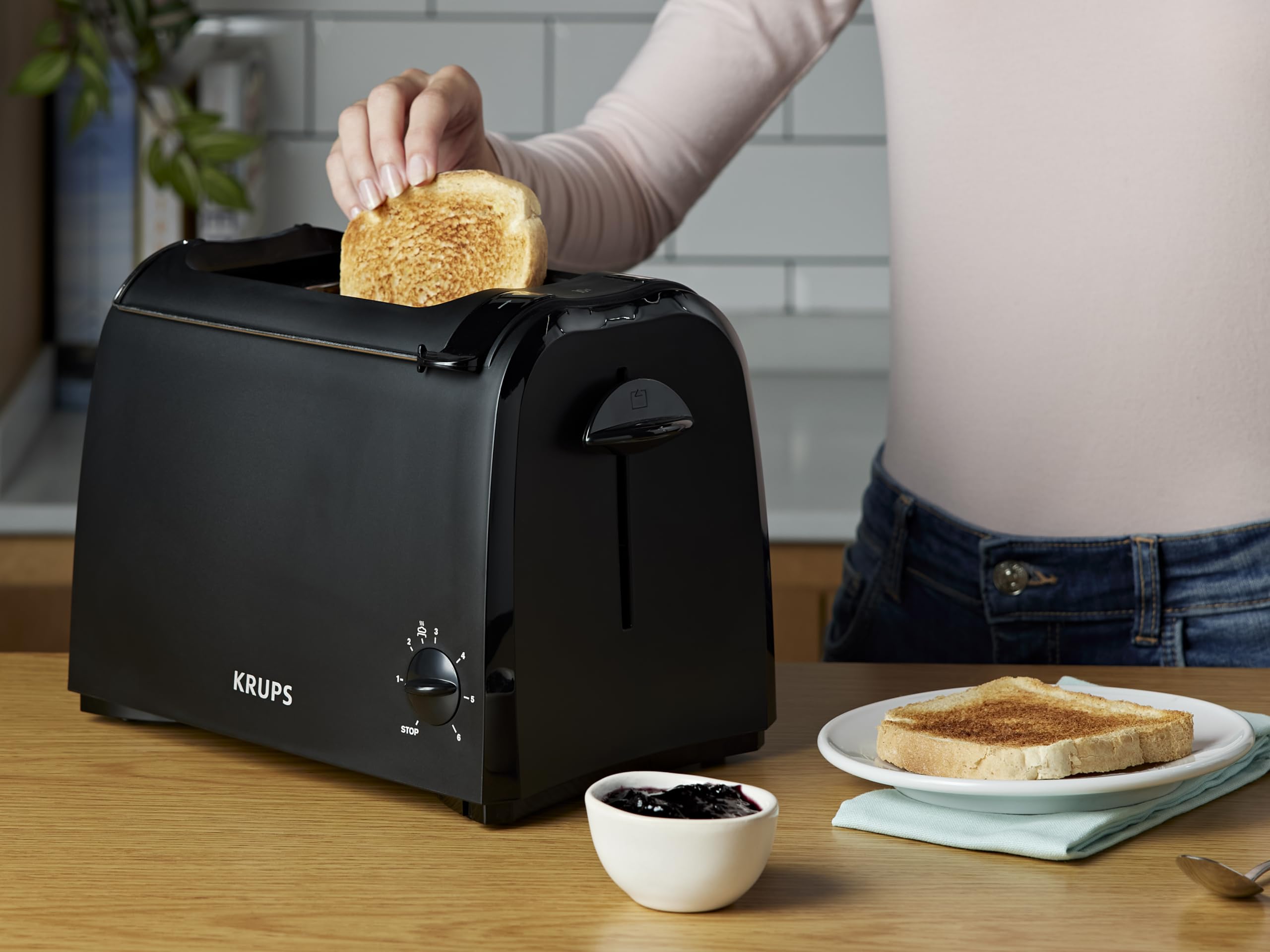 Image secondaire de Grille-pain Krups ProAroma 700W - Noir avec support à petits pains