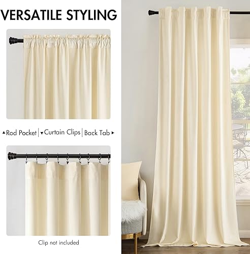 Miniatura 2 de MIULEE Cortinas de terciopelo de 84 pulgadas de largo, 2 paneles de cortinas de lujo para oscurecer la habitación, para dormitorio, sala de estar,