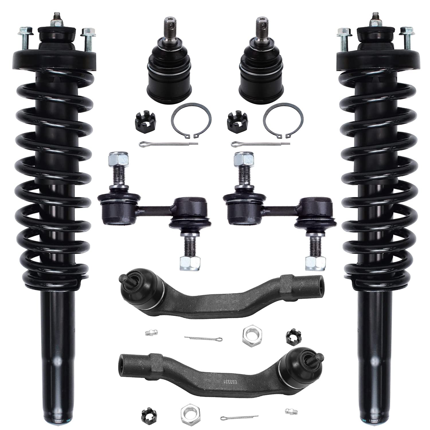 Detroit Axle - Front 8pc Struts Kit for 1997 1998 1999 2000 2001 Honda CR-V