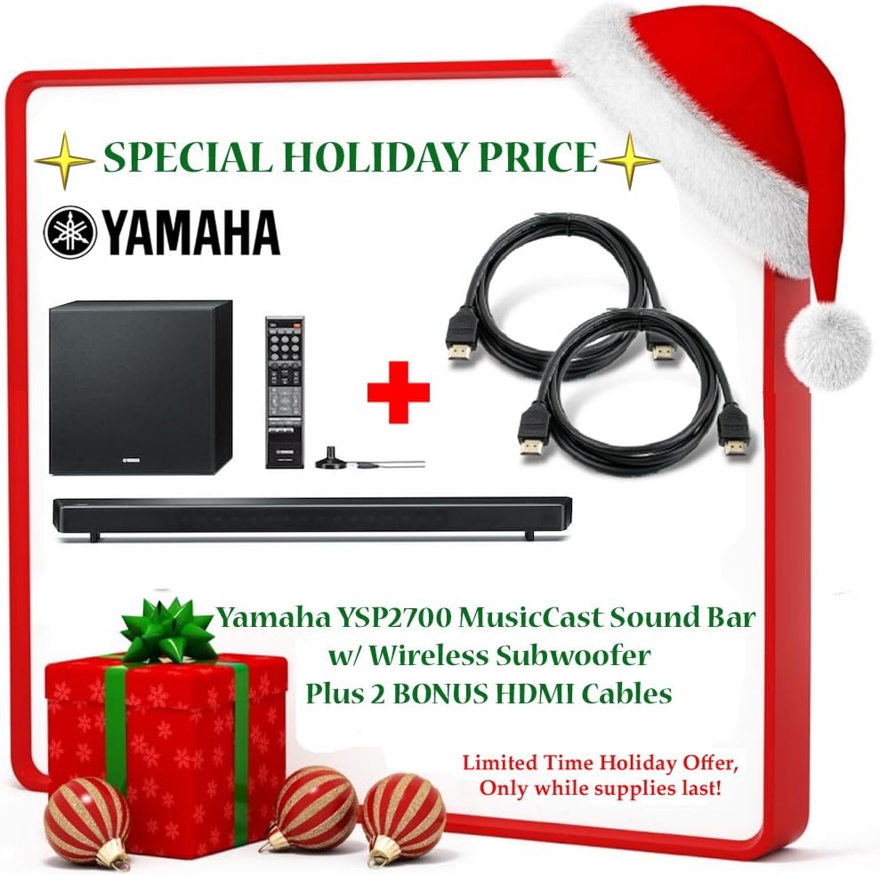 Black Friday Deal Brand New! Yamaha YSP-2700 Music Cast Bar with Wireless Subwoofer 7.1 Channel + 2 Bonus HDMI Cables!