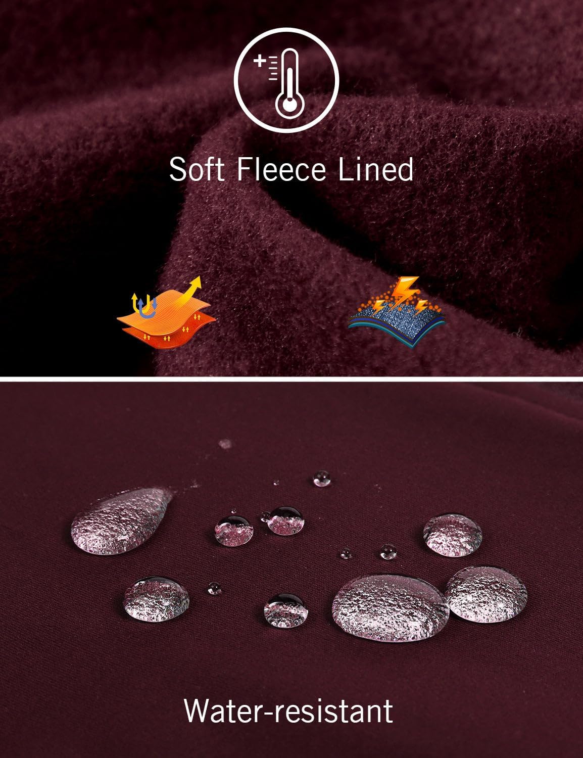 baleaf Women's Fleece Running Jacket Water Resistant Full Zip Winter Cold Weather Gear Thermal Cycling Workout Jackets - Image 3