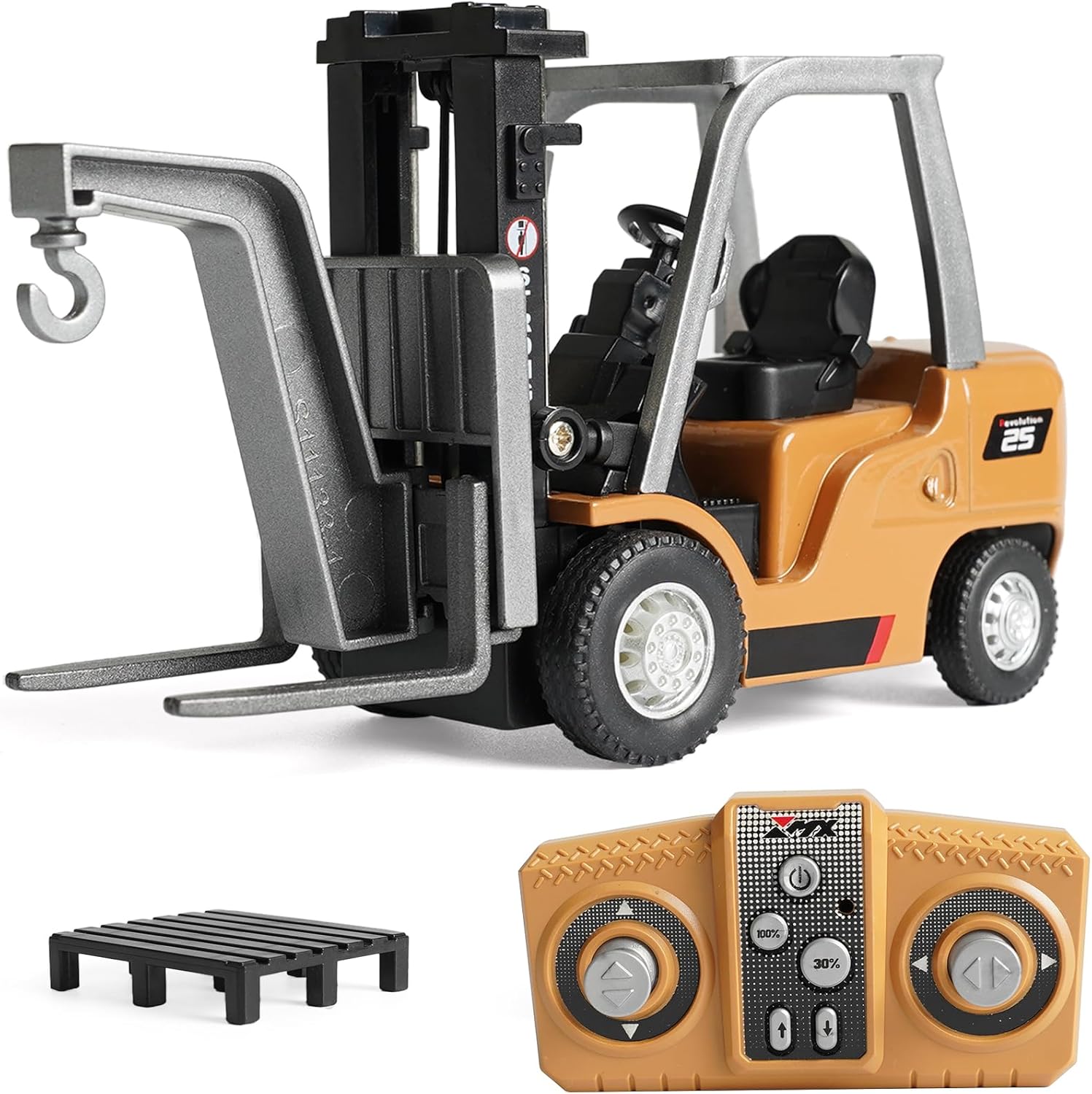 Imagem de ARRISHOBBY 1:64 Mini Empilhadeira RC com Corpo em Liga de Zinco, 7 Canais, 2 Modos, Brinquedo Transformador 2 em 1 para Adultos e Crianças, Operação por Aplicativo