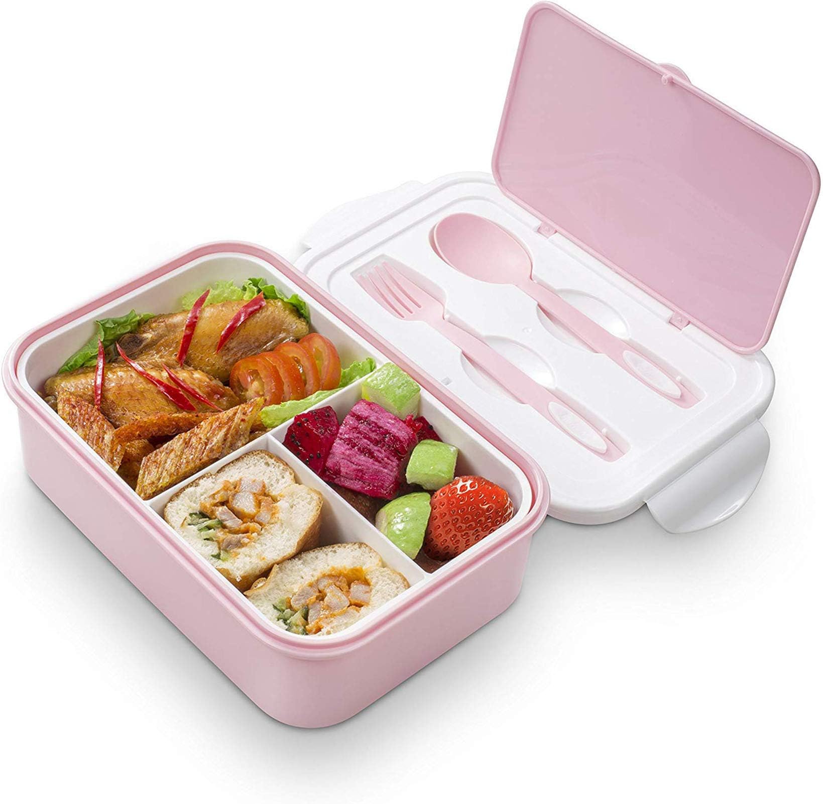 Sponsored Ad – Bento Boxes for Adults Bento Lunch Box For Kids Childrens With Spoon & Fork -Durable, Leak-Proof for On-the-Go Meal, BPA-Free and Food-Safe Materials Pink
