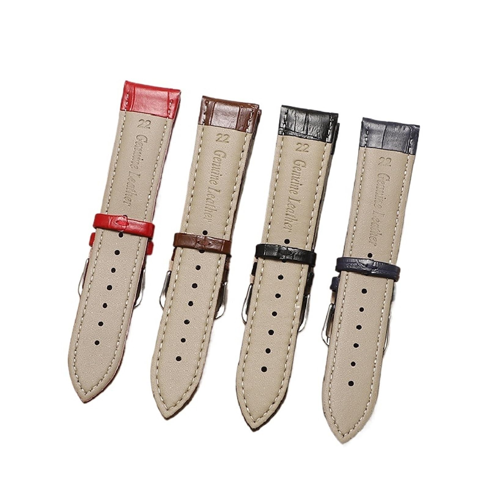 Générique NASUNJIA Bracelet De Montre Rechange En Cuir, Disponible Largeurs 12 Mm, 14, 16, 18, 19, 20, 22 Et 24