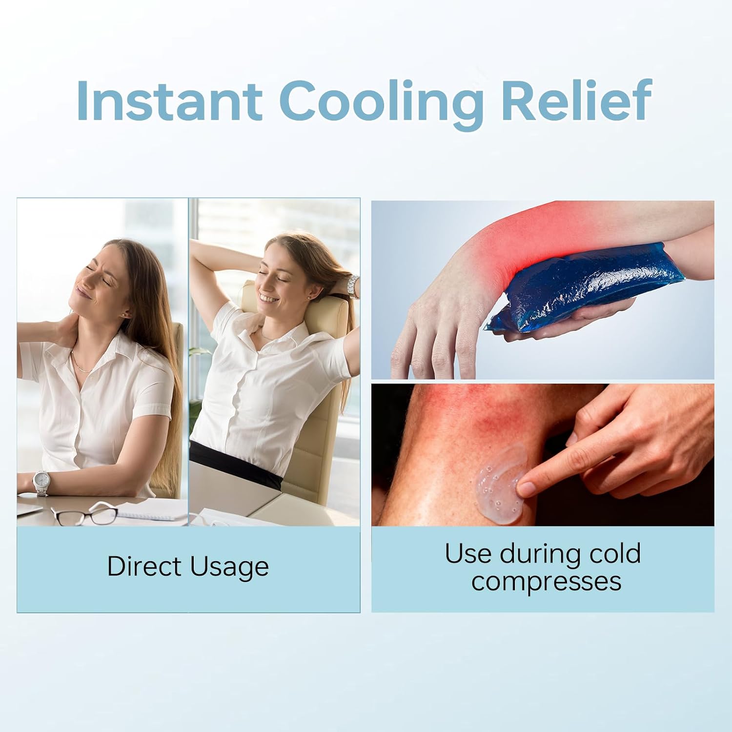QUARXERY Soothing Massage Cream for Joint & Muscle Comfort, Cooling Blue Ice-Gel with Water-Like Texture for Pain Relief, Amino Acid Complex Formula for Body Joints - Not for Medicinal Use