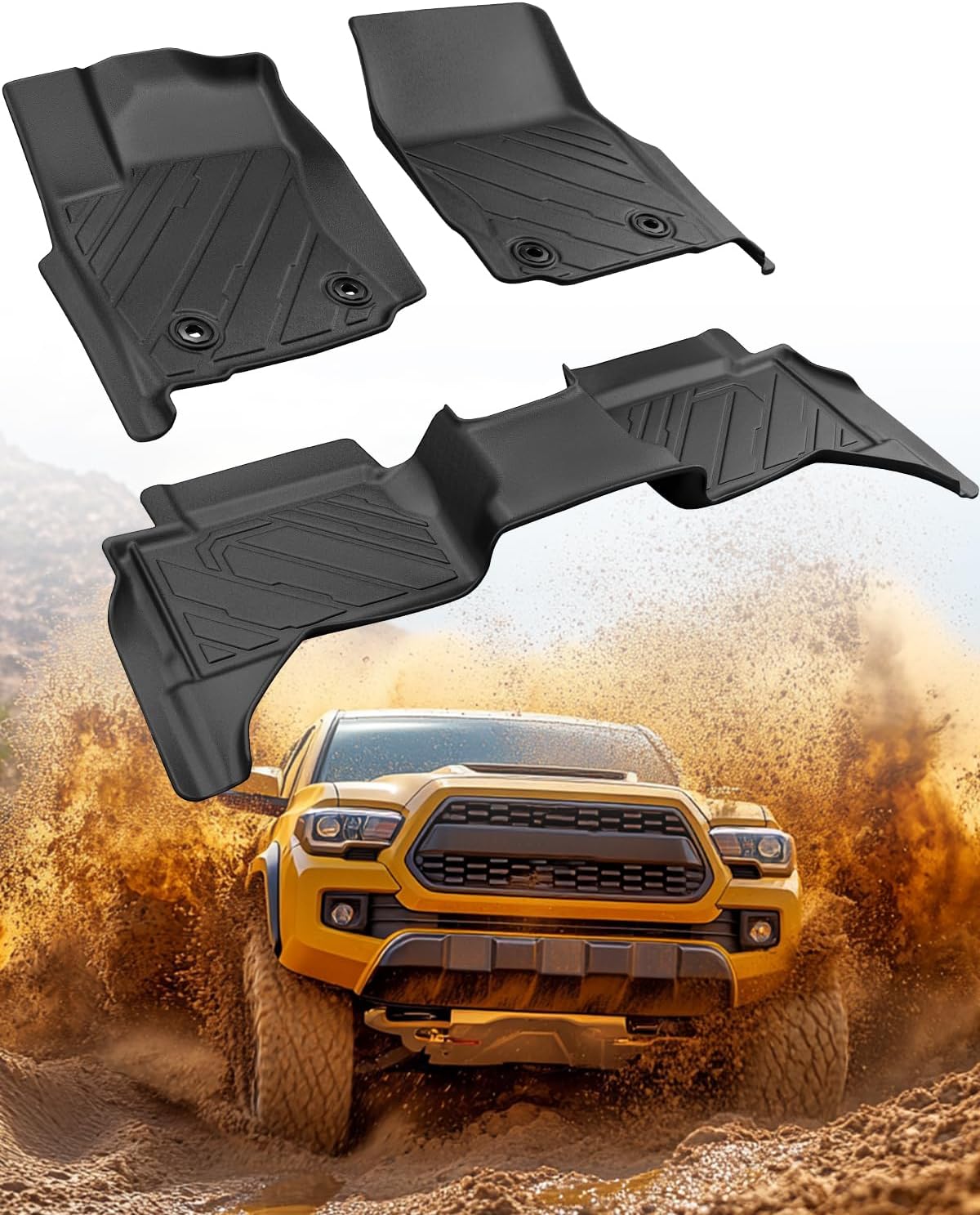 Amazon.com: DiffCar?? Floor Mats for Toyota Tacoma 2024 2025, Custom Fit ...