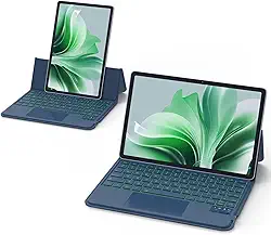 BETTDOW Capa com Teclado e Trackpad para Samsung Galaxy Tab S9 Fe/S9/S8/S7 de 11 polegadas,Ajustável horizontal e verticalmente, Teclado sem fio incluído(azul)