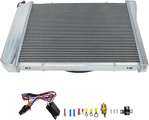 Miniatura 280 de Radiador de aluminio AA5052 de 3 filas compatible con Dodge Ram 2009-2021 1500 2500 3500 4000 V6 V8 Pickup AT/MT 3 filas,1 fila,Ventilador