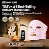 Máscara de Terapia de Luz Roja INIA para Rostro, 850nm NIR, Luz LED Roja/Azul 4 Modos | Resultados Visibles en Solo 4 Semanas, 220 LEDs, Salida de 105mW/cm², Batería Recargable de 2600mAh, Temporizador de 10-30min, Apagado Automático para Todo Tipo de Piel 1 Unidad (Paquete de 1) 3