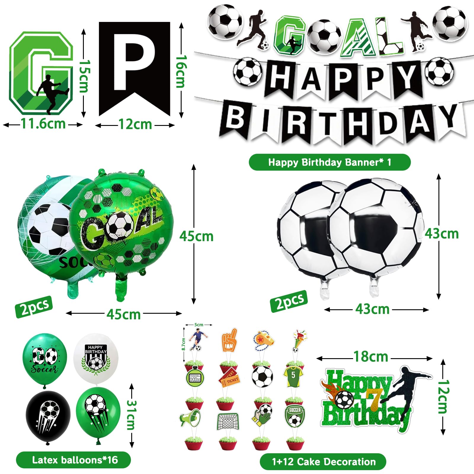 2026 nouveau Anniversaire Foot, Decoration Anniversaire Garcon 7 Ans, Ballons Football Debout, Ballon Anniversaire Foot, Decoration Anniversaire Football, Déco Gâteau Age (Party Deco 7 Ans Garcon) - 4