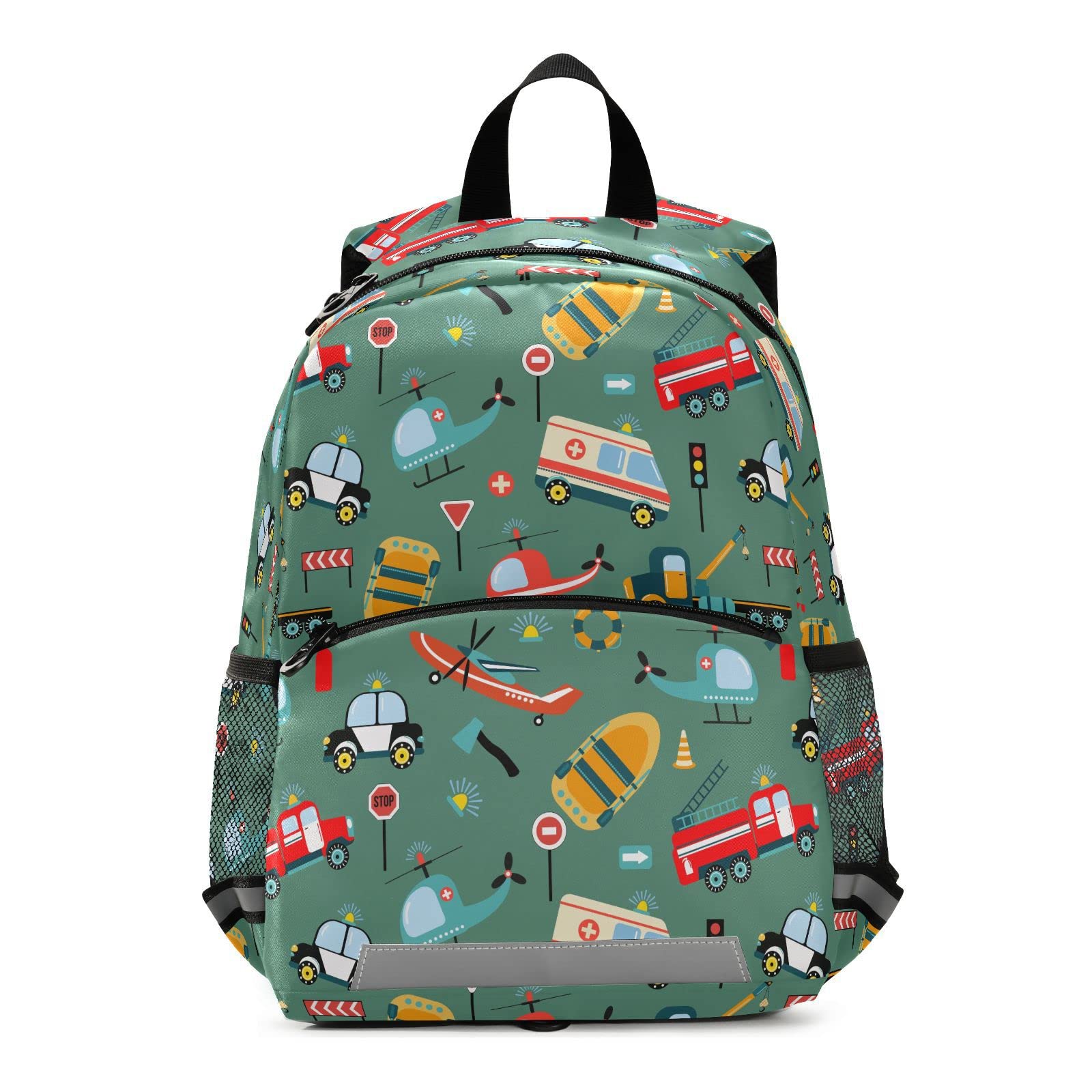 IRIHISKY Toddler Backpack Boys Transport Helicopter Car Preschool Mini Bag for 3-7 Years Kids Girls Bookbag Kindergarten Nursery Children Daypack with Safety Leash
