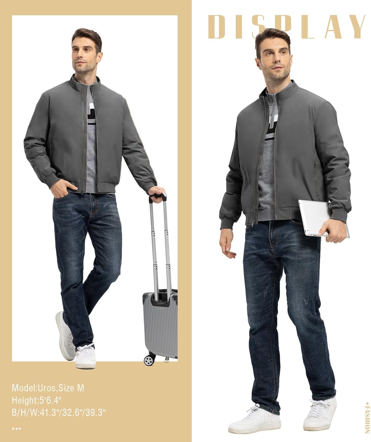 TBMPOY Men's Winter Lightweight Bomber Jackets Water Resistant Fall Casual Windbreakers Quilted Full Zip Windproof Work Coats - Image 7