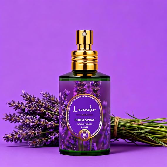 Lavender Room Spray 2 Pack, 3.4oz/100ml Each Long-Lasting Air Freshener & Odor Eliminator for Home, Bathroom, Bedroom & Office, Concentrated Room Spray