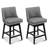 Swivel Bar Stools Set of 2 with Thicker Wood Legs,26