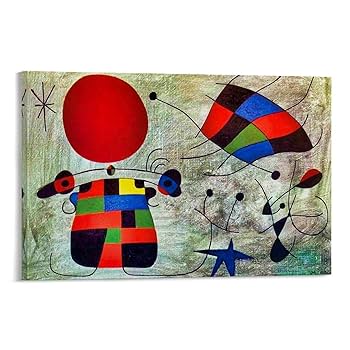 Amazon｜「華やかな翼の微笑み」Joan Miroジョアン・ミロ 絵画