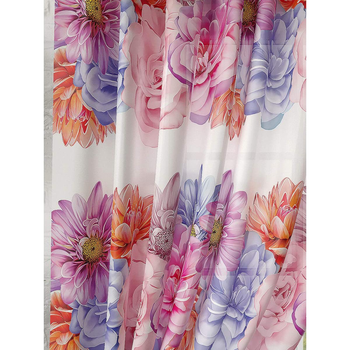 DHEBA FASHION 3D Flowers Digital Printed Polyester Fabric Curtains for Bed Room, Living Room Kids Room Color Pink Window/Door/Long Door (D.N.100) (4 x 9 Feet (Size: 48 x 108 Inch) Long Door, 2)