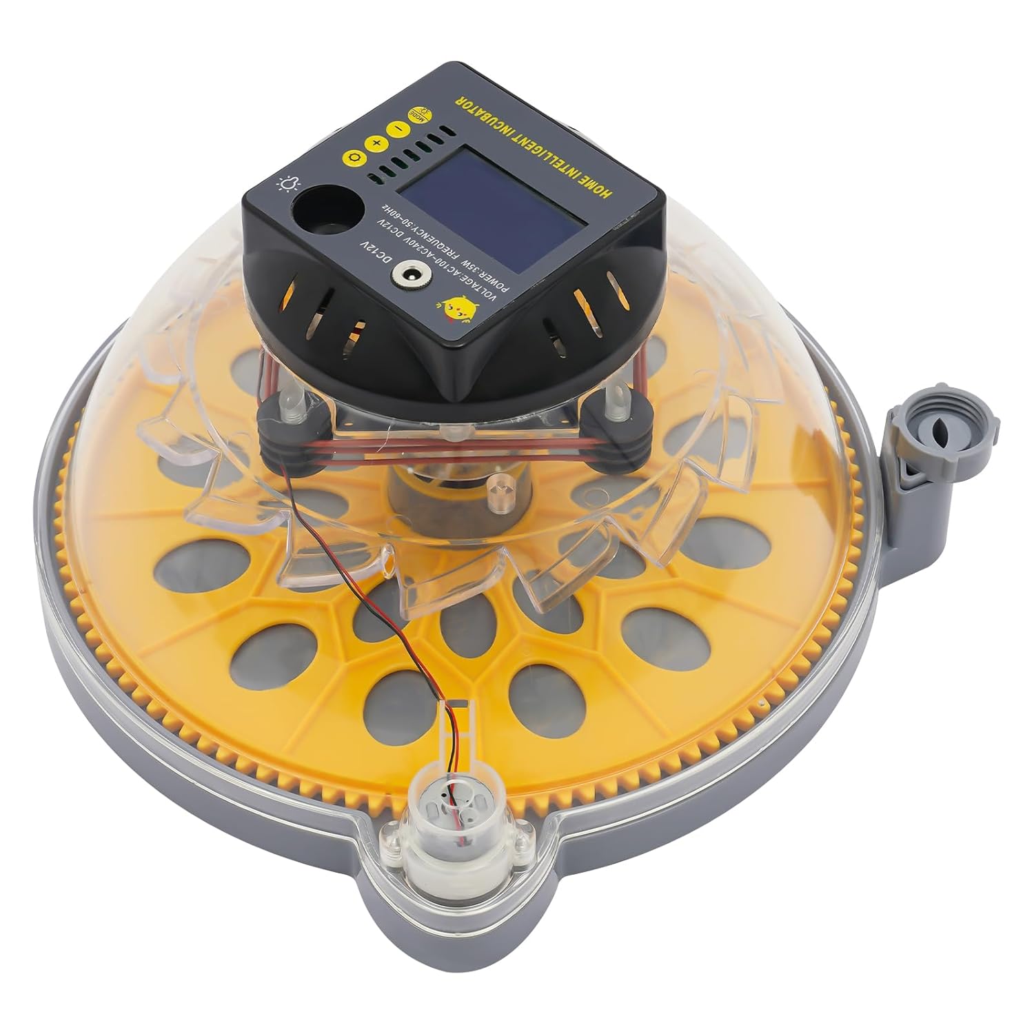 12 Egg Incubator with Automatic Egg Turning and Humidity Control LCD Display 360 Degree Rotating Tray for Hatching Chicken Duck Goose Bird Eggs Dual Power AC DC
