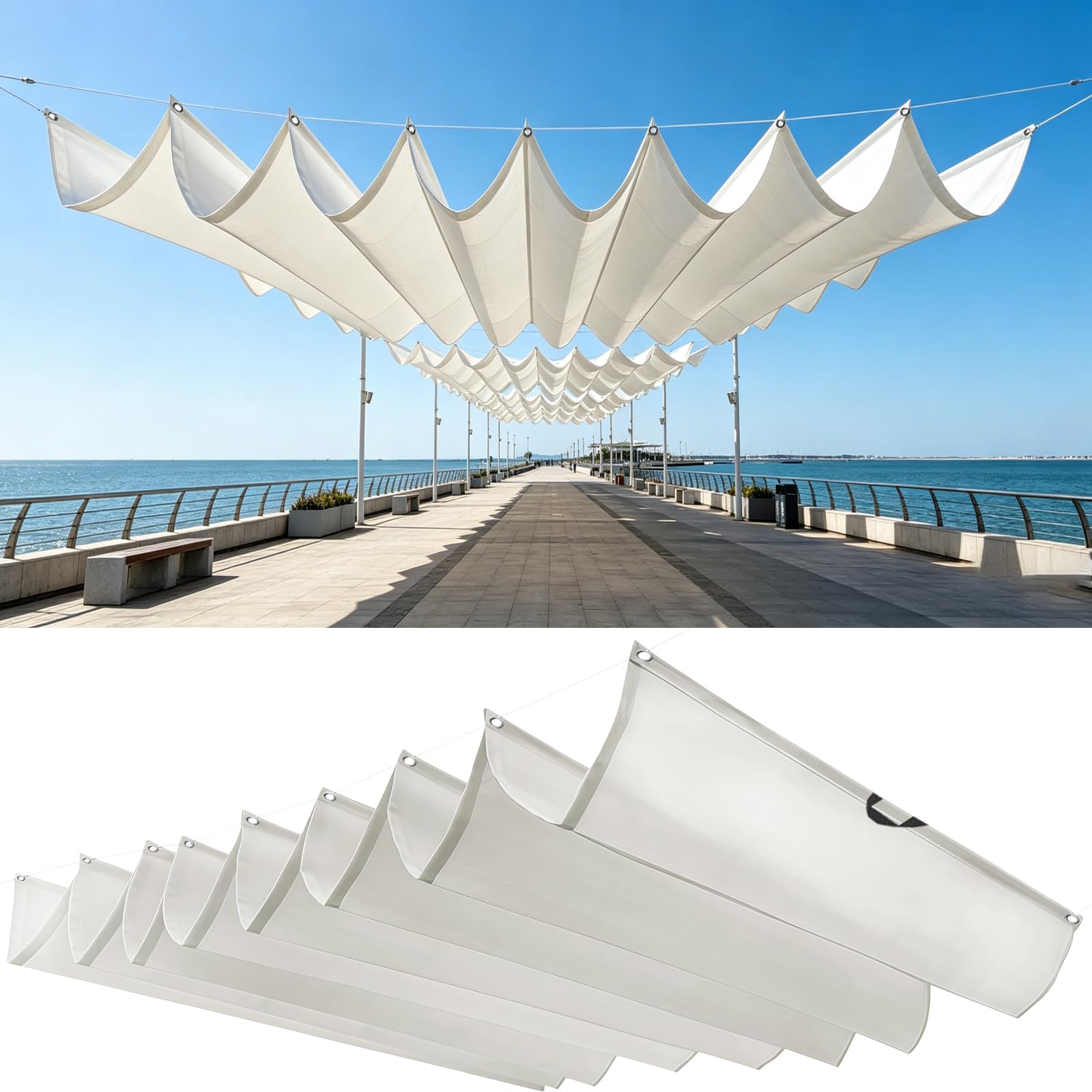 Voile d'ombrage à La Vague polyester imperméable bâche protection solaire