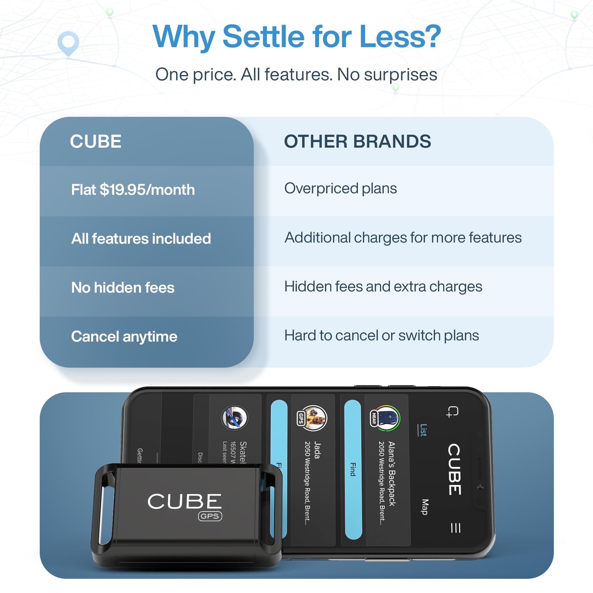 Cube GPS Tracker for Vehicles Assets Kids, Mini GPS Trackers for Dogs, Car Tracker Device: Real Time Worldwide Location SOS Pings Geo-Fencing + Rechargeable Battery Requires Subscription - image 7