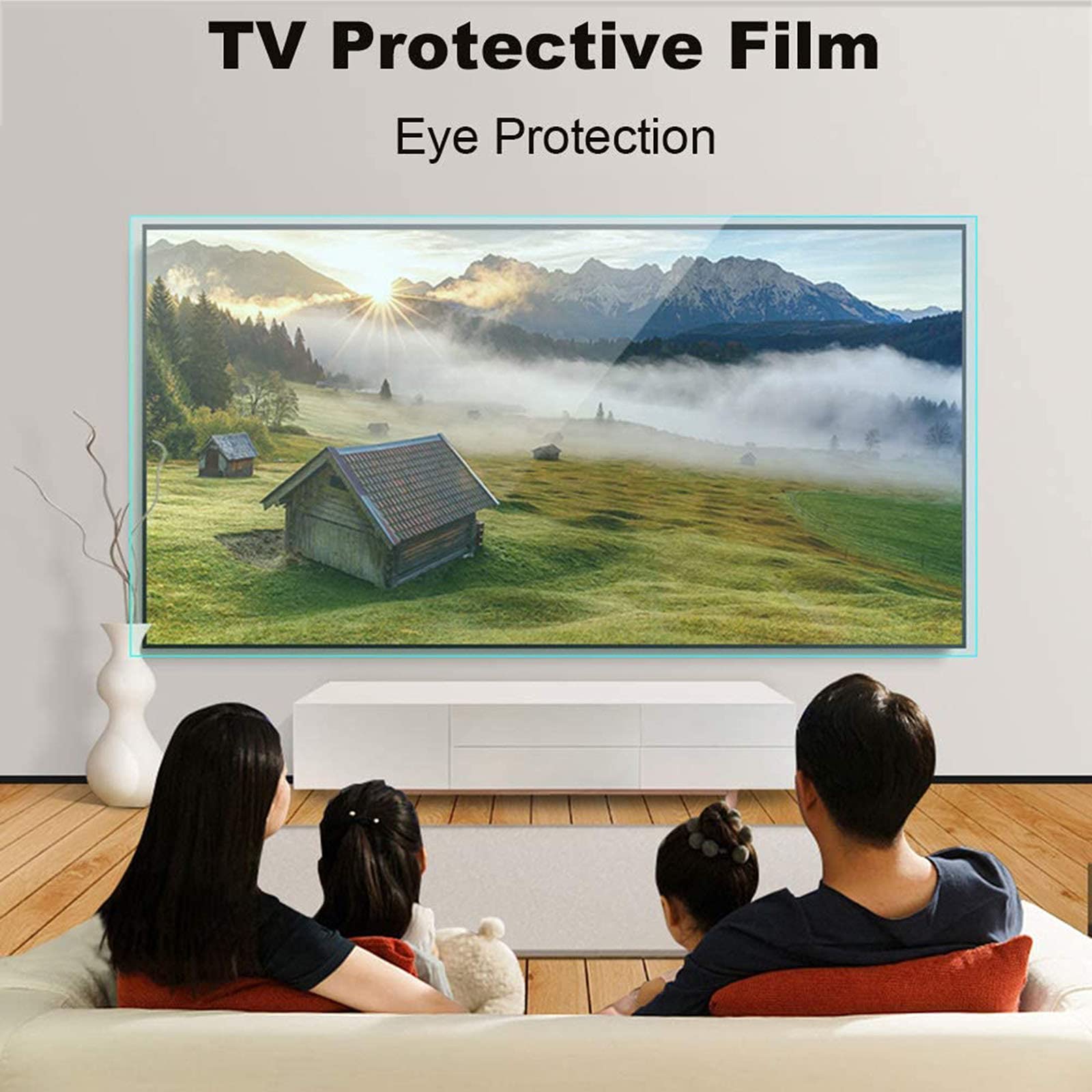 Matowy antyodblaskowy ochraniacz ekranu telewizora, filtr przeciwodblaskowy przeciwodblaskowy filtr przeciwodblaskowy filtr do oczu, łatwy w instalacji bez pęcherzyków powietrza, 65" (1440 * 809)