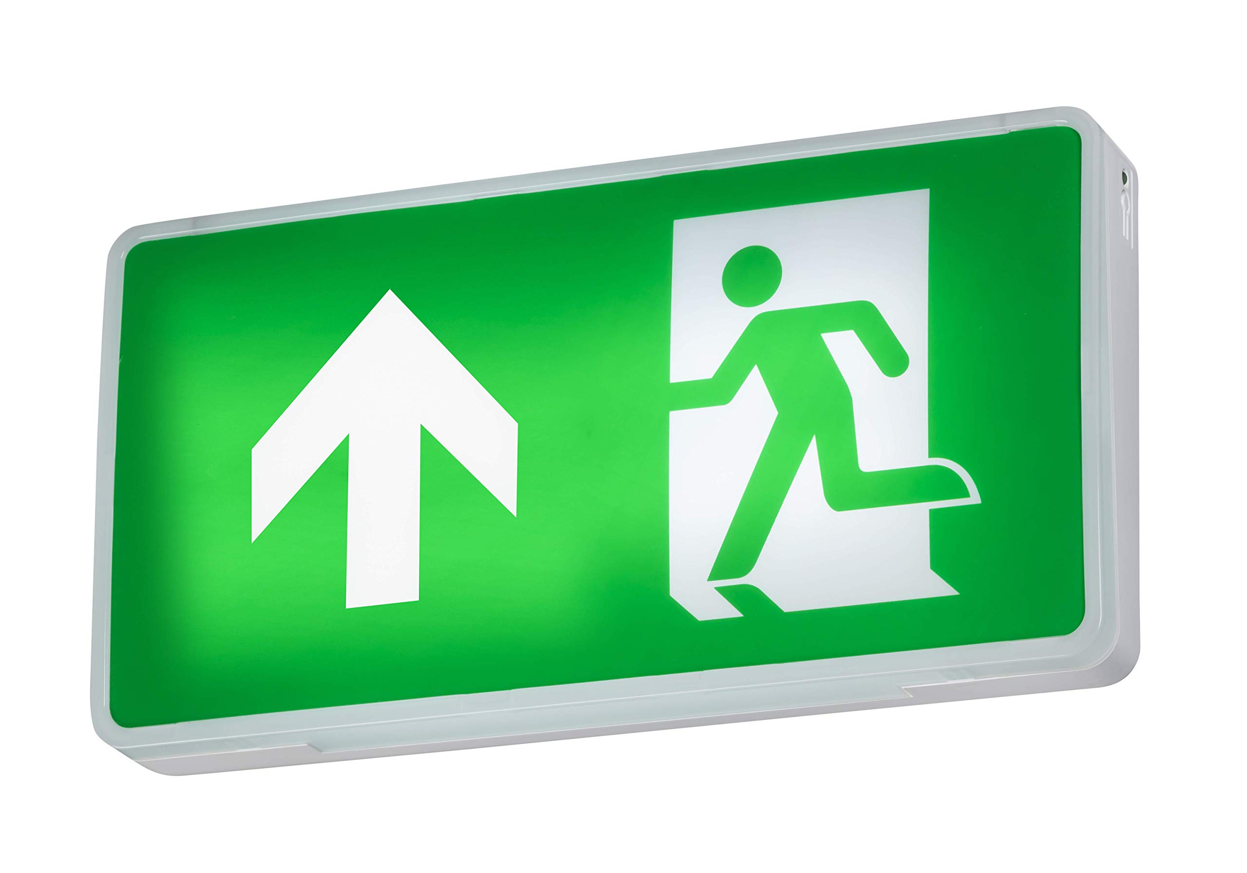 Knightsbridge White Emergency Exit Sign And Legend, Polycarbonate, 4 W,