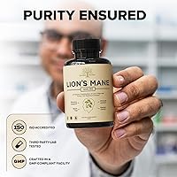 Vista 6 de Cápsulas de suplemento de Melena de León con Cola de Pavo – Suplemento nootrópico para la niebla mental, concentración, memoria, función nerviosa