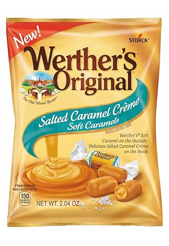 Werther's Original Salted Caramel Crème Soft Caramel on the Outside Delicious Salted Caramel Crème on the Inside (pack of 2) (2.04 oz)