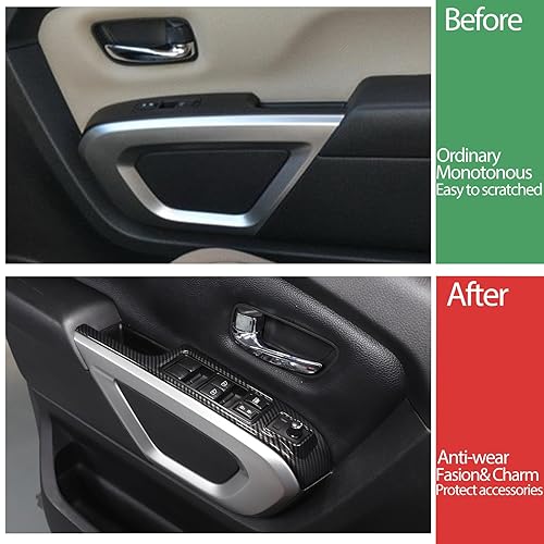 Miniatura 2 de Cubierta para interruptor de elevación de ventana compatible con Nissan Titan 2016-2023, accesorios de cubierta de panel de botón de elevación de