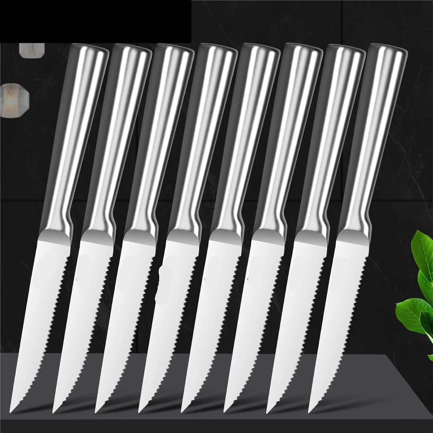 Steak Knife Cutlery Set with Knife Fork and Spoon, Stainless Steel Serrated Kitchen Cutlery 4/6/8pcs(8pcs)