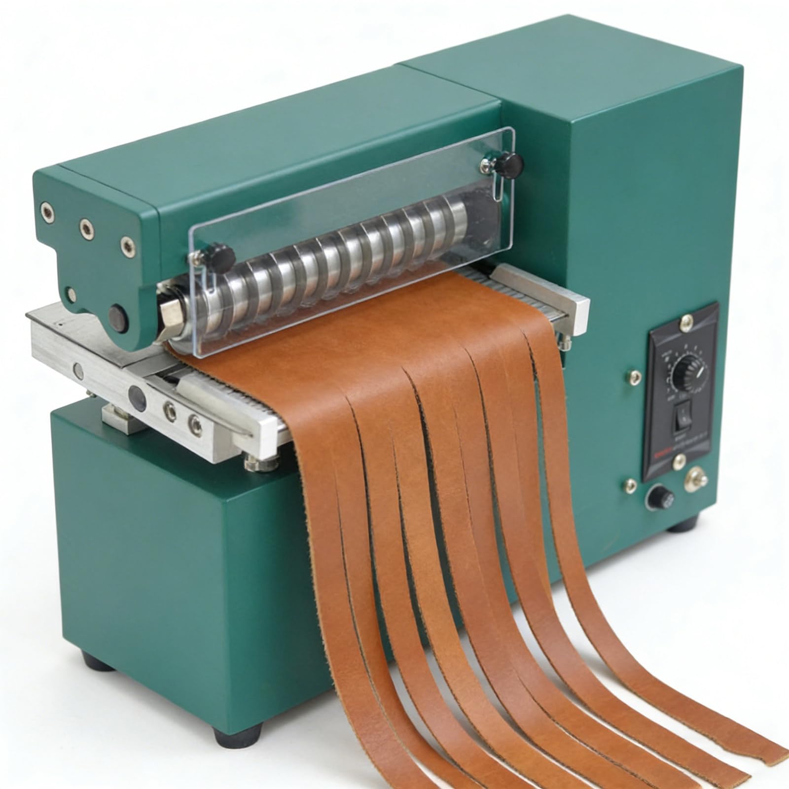 TozMvi Heavy-Duty Electric Leather Strip Cutter, 2-200mm Adjustable Cutting Width Leather Strap Slitter Machine, 90W Automatic Leather Cutting Skiving Tool for DIY, Crafts, Shoes, Bags
