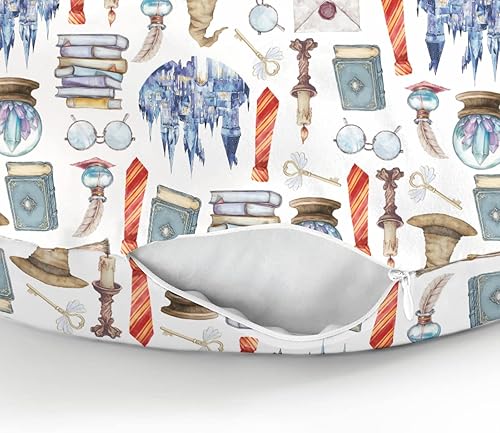 Miniatura 8 de Fundas de almohada de lactancia para bebés de acuarela Magics para niño y niña, búho, mago, sombrero de bruja, libro de letras, funda de almohada de