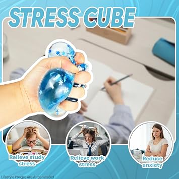 Cube Squishy Toy, Snowflake Fidget Cube 5cm