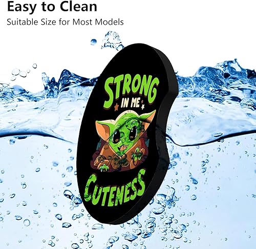 Miniatura 6 de Jupswan Portavasos absorbentes para automóvil, paquete de 2 unidades, lindo y divertido diseño de dibujos animados Strong in Me Cuteness de goma,