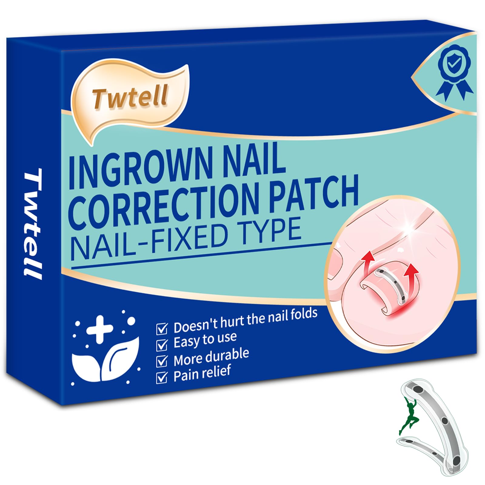 Ingrown Toenail Treatment Kit Titanium Alloy for Quick Relief - 5 Multi-Sizes, Nails Corrector Tool & Remover Strips - Ingrown Toe Nail Relief, Home Use - Men, Women and Kids 10PACK