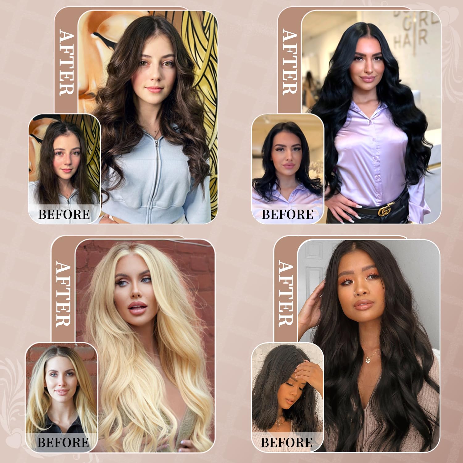Dark Brown Tape in Hair Extensions Straight Thick Remy Tape in Hair Extensions Human Hair 100% Real Human Hair 20pcs 14 inch - Image 4