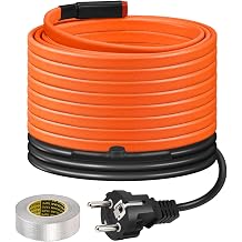 Heizkabel mit Thermostat BDDFOTO 25 W/m Selbstregulierendes Heizband Frostschutz Heizdraht IP65 Wasserdicht Zum Schutz von Wasserleitungen Dachrinnen und Weidetr nken 10 m