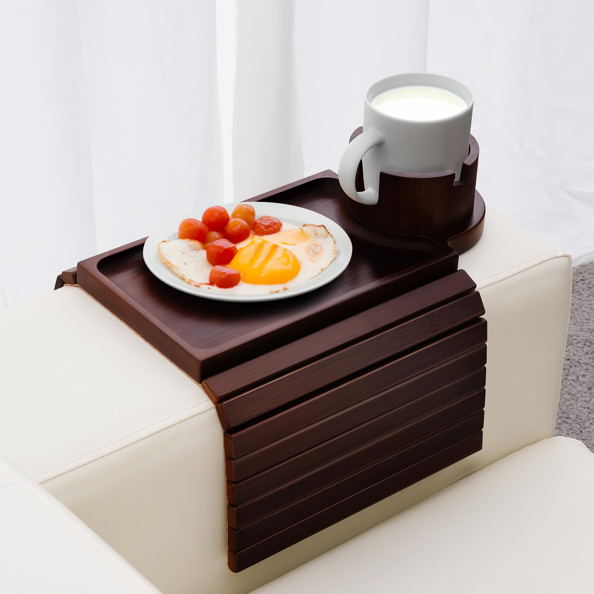 Armrest Tray Table For Couch Bamboo Couch Cup Holder-Sofa Table
