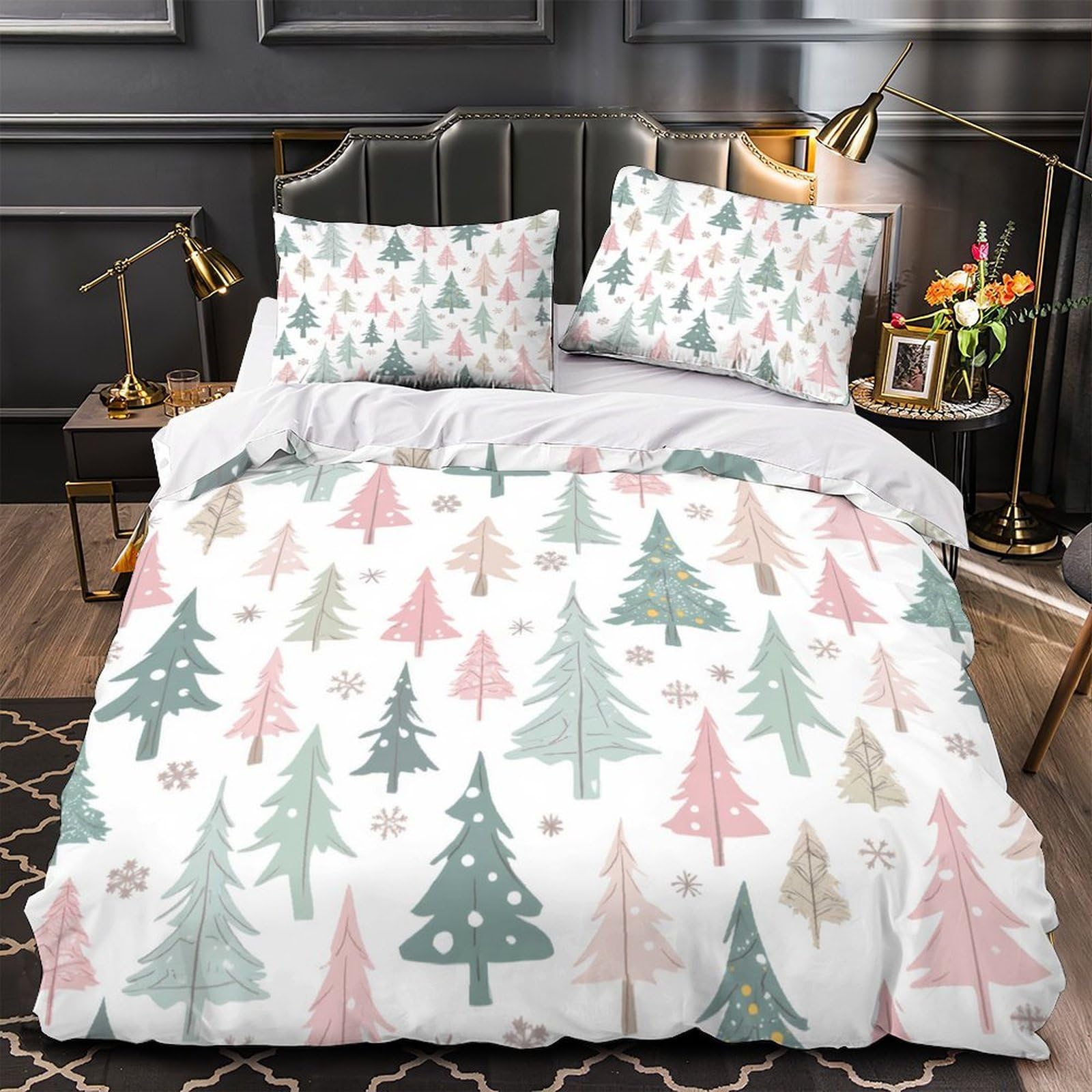 Housse de couette Sapins de Noël pour une chambre d'enfant festive