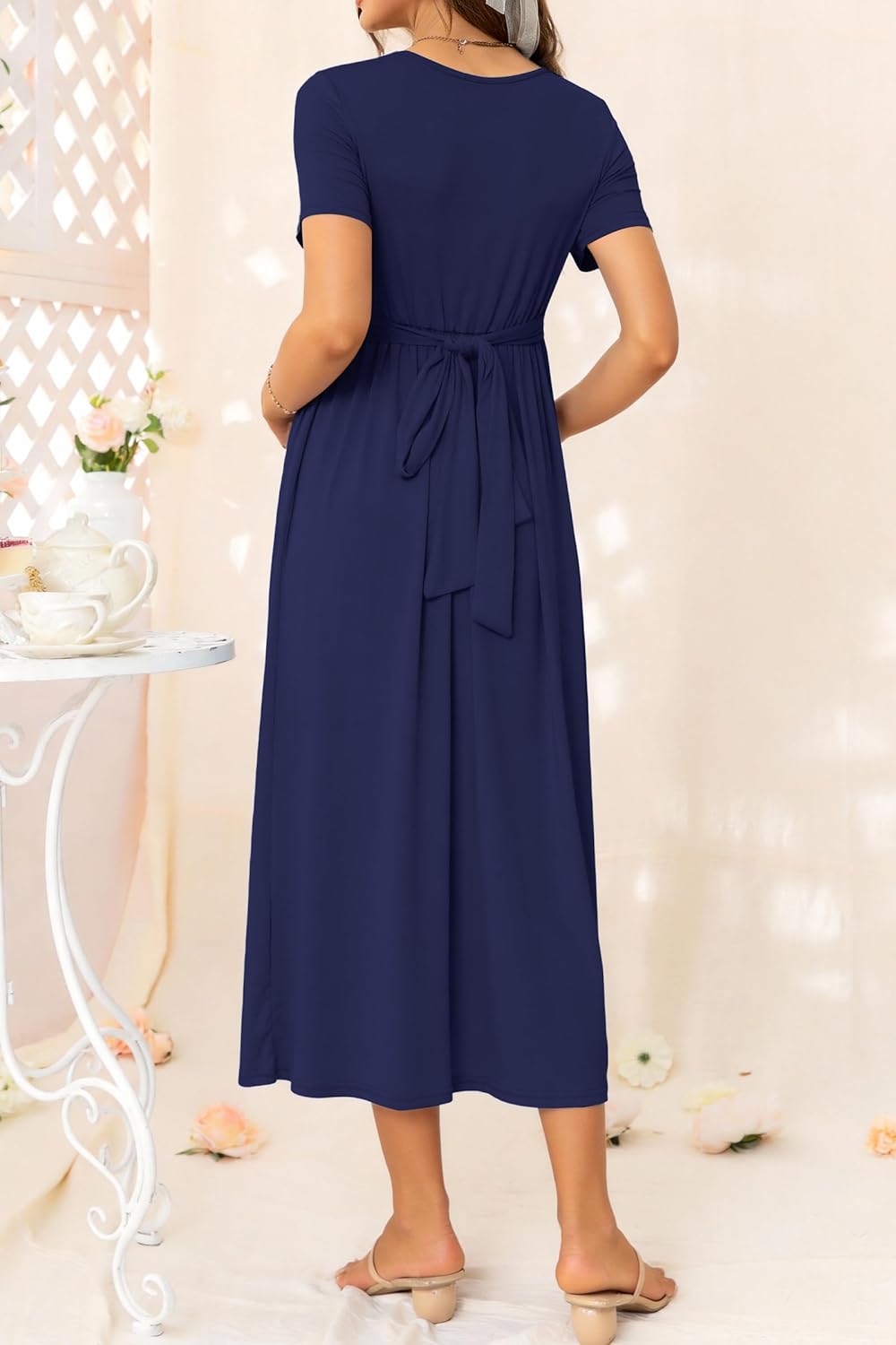 Maternity Dress V Neck Baby Shower Pregnancy Dresses for Photoshoot Maternity Outfits Summer Clothes 2026