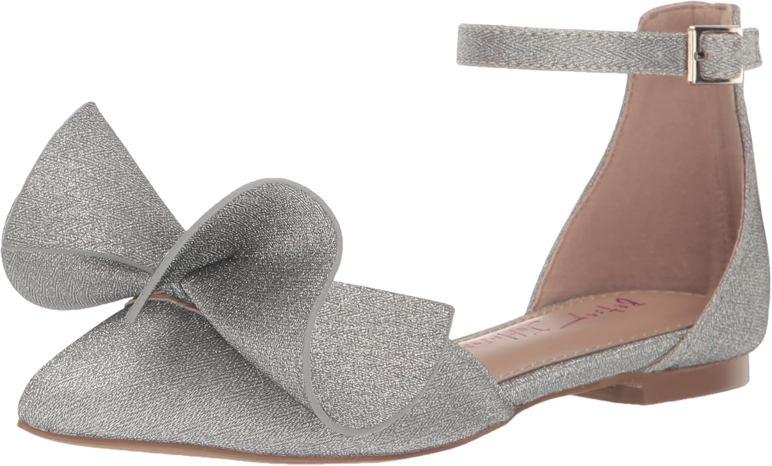Betsey Johnson Girls Noble Ballet Flat, Silver, 4 Big Kid