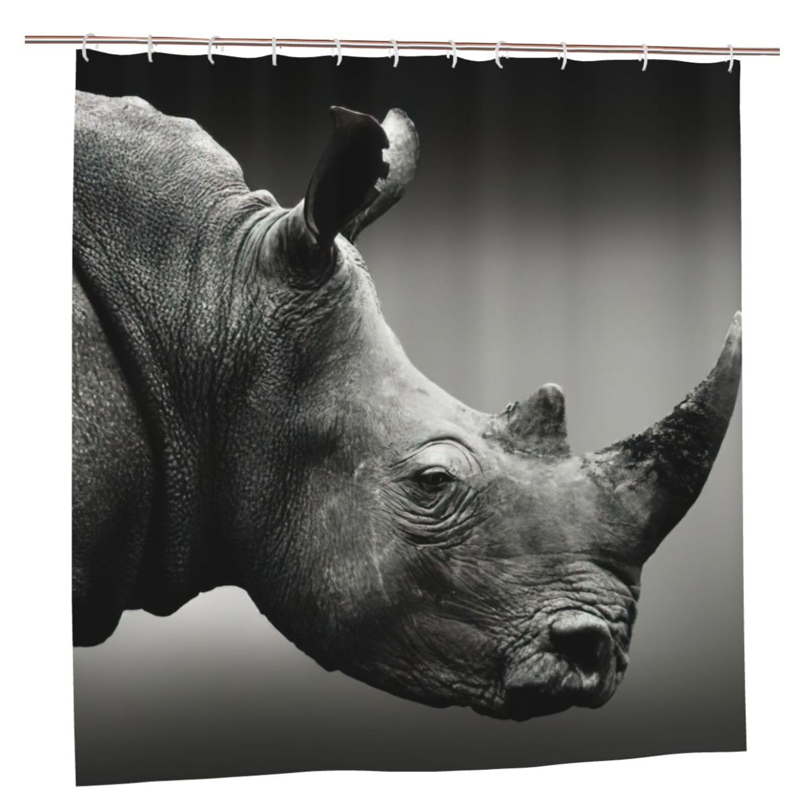 Rideau de douche anti-rouille imprimé rhinocéros 183x183 cm