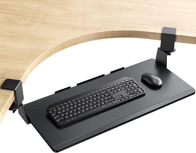 HUANUO Keyboard Tray Under Desk, Ergonomic Corner Keyboard Tray with 45