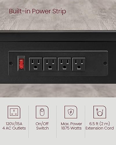 Miniatura 36 de VASAGLE Estante para panaderos, barra de café, estante de almacenamiento de cocina con 10 ganchos, 3 estantes, patas ajustables, para horno Greige +