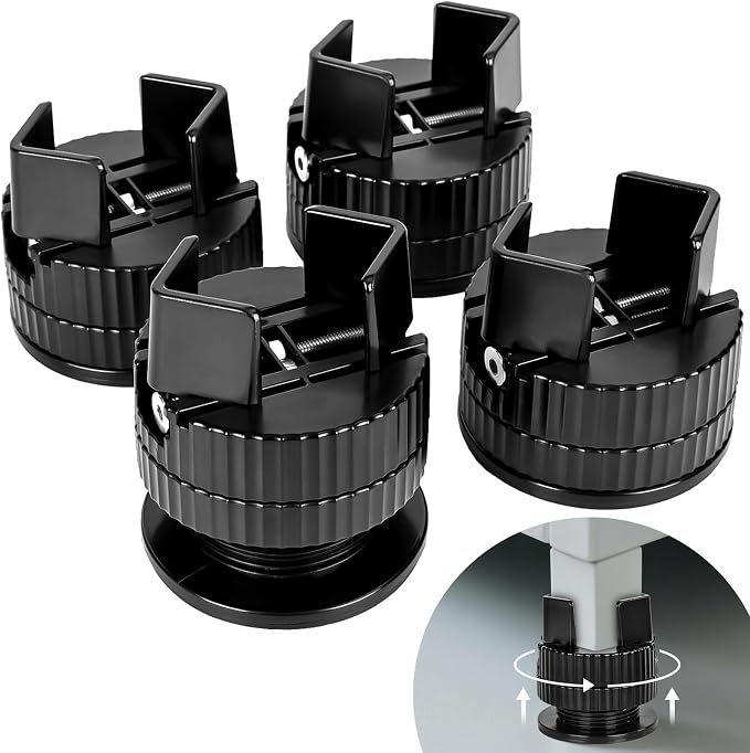 Amazon.com: 4 Pcs Bed Risers with Fine tuning Adjustable Screw Clamp ...